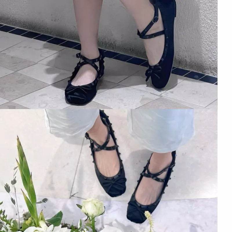 Buy Center 2023 Satin Ballet Shoes - Bow Detail, Flat Bottom Style - Buy Center UK