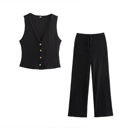 Willshela Women's 2 Piece Set - Chic Tank Top & High Waist Pants - Buy Center UK