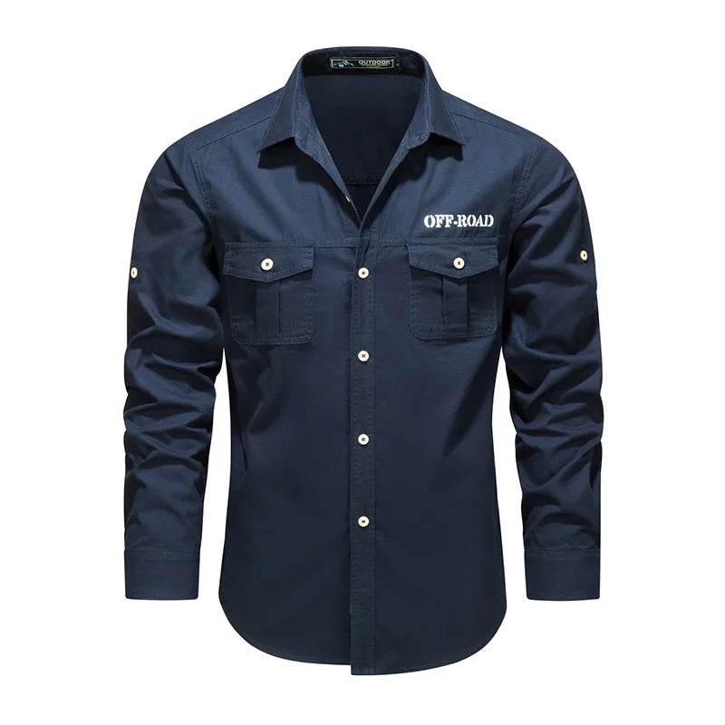 Buy Center Men’s Cargo Shirt - Multi Pockets, Loose Fit, Spring Style - Buy Center UK