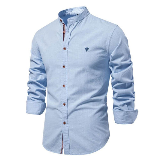 2025 Cotton Linen Embroidery Shirt for Men - Casual Long Sleeve - Buy Center UK