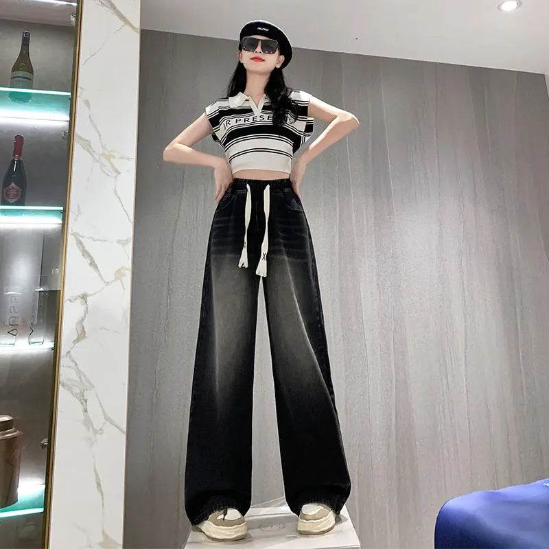 Buy Center High Elastic Plus Size Jeans - Trendy Black Denim - Buy Center UK