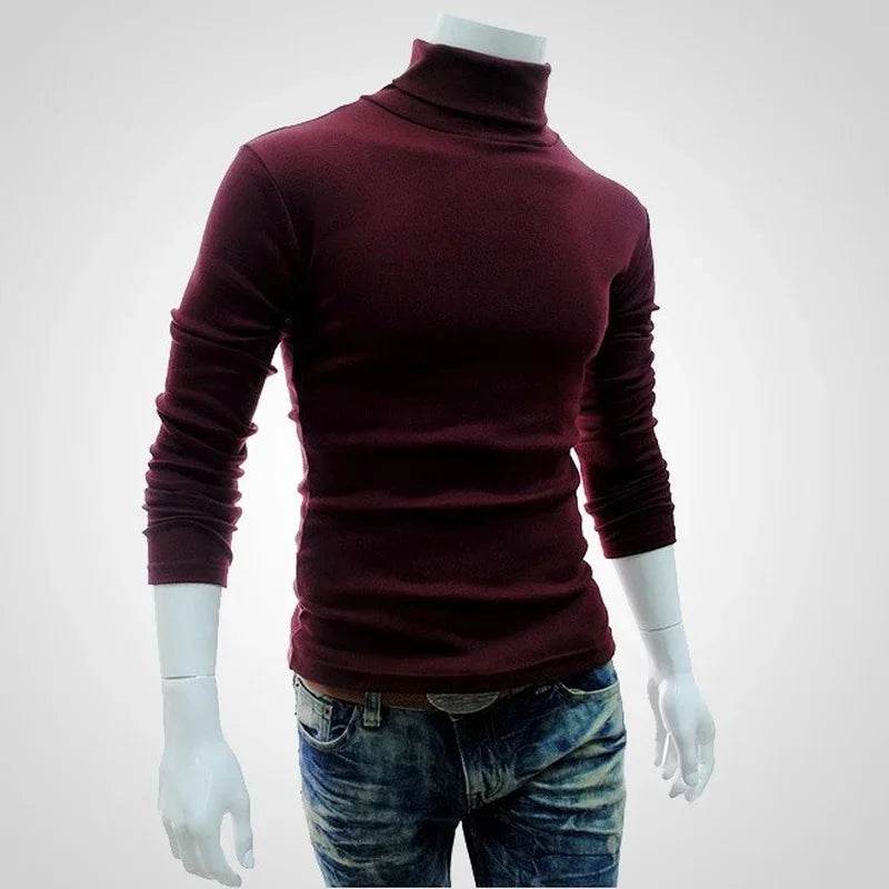 Buy Center Spring Thin Men Turtleneck Sweater - Stylish Black Pullover - Buy Center UK