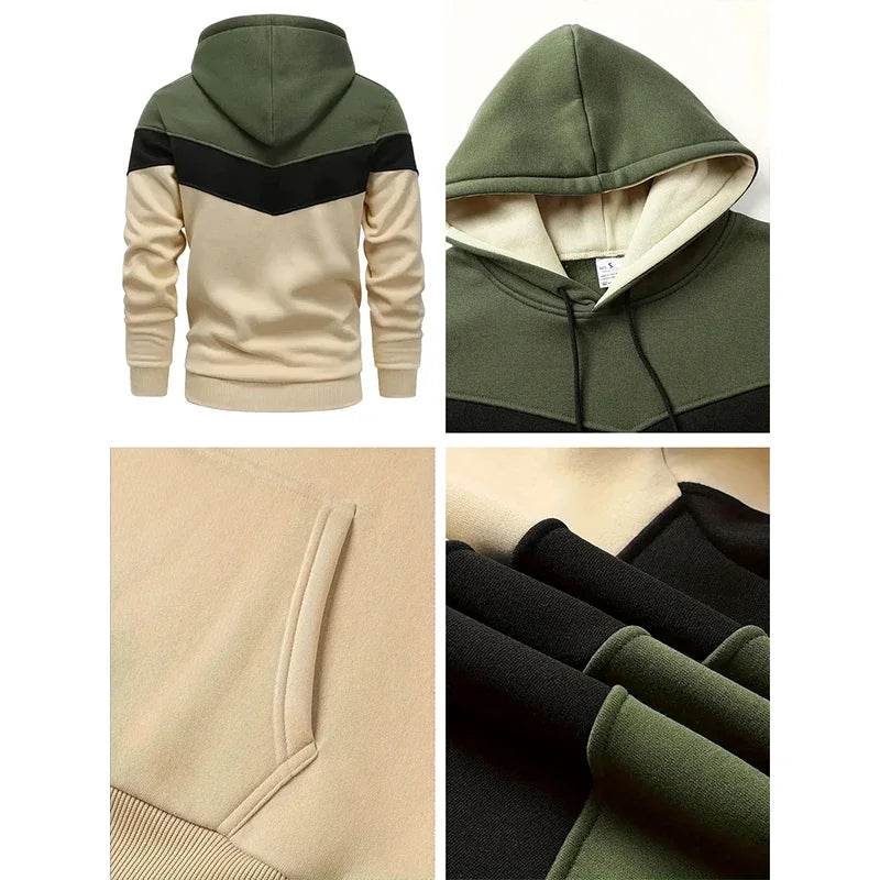 Buy Center Men's Tricolor Tracksuit Set - Hooded Sweatshirt & Jogging Pants - Buy Center UK