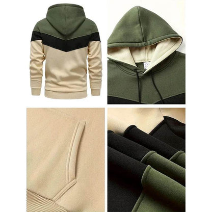Buy Center Men's Tricolor Tracksuit Set - Hooded Sweatshirt & Jogging Pants - Buy Center UK