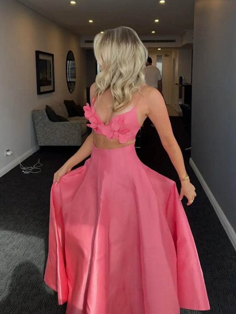 2025 High Waist A-Line Skirt & Backless Tank Top Set - Elegant Style - Buy Center UK