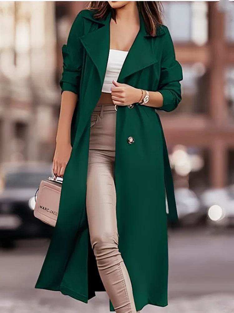 Buy Center Women's Double Breasted Wool Blend Trench Coat - Buy Center UK
