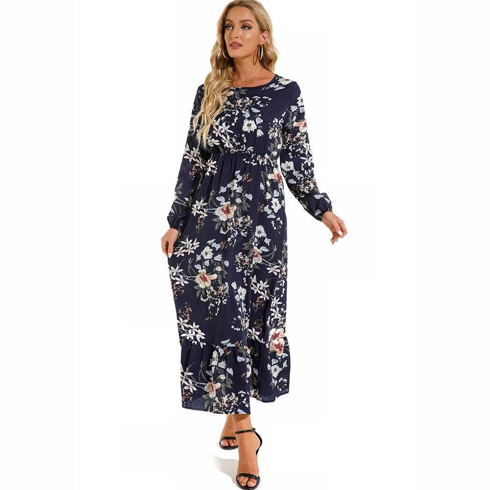 2023 Bohemian Women Maxi Dress - Long Sleeve Chiffon Floral Style - Buy Center UK