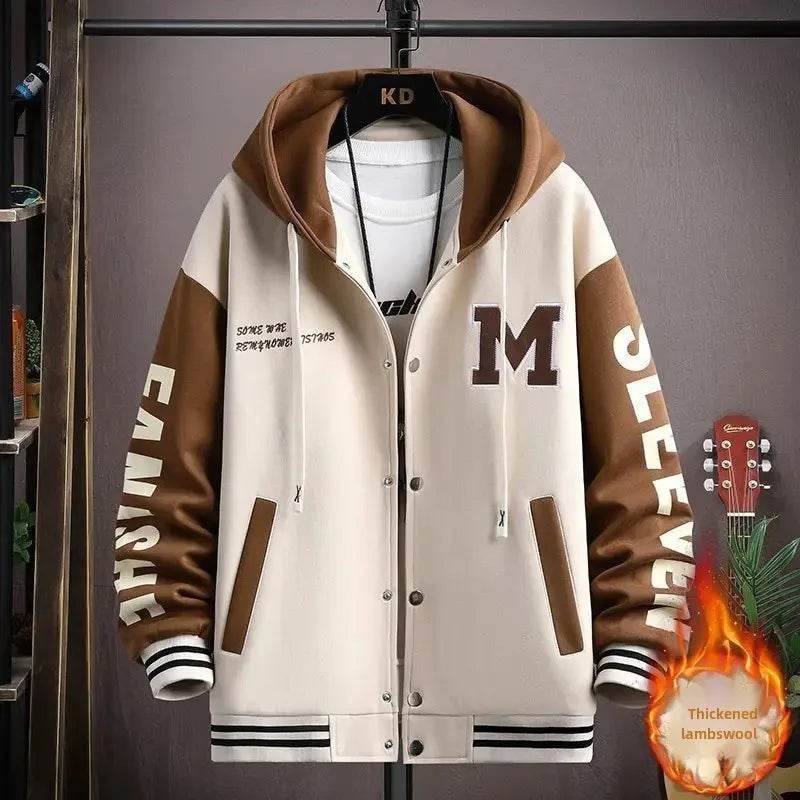 Buy Center Trendy Letter Print Hooded Jacket - Loose Fit Cardigan - Buy Center UK