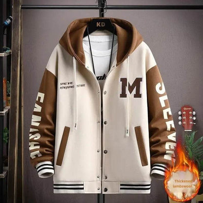 Buy Center Trendy Letter Print Hooded Jacket - Loose Fit Cardigan - Buy Center UK