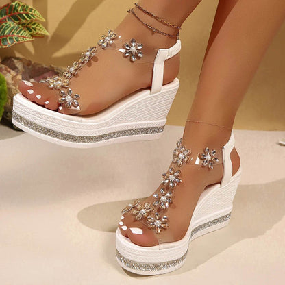 Buy Center Chunky Platform Sandals - Floral Wedge Style for Women - Buy Center UK