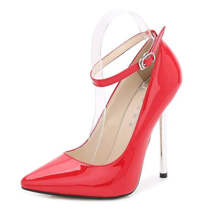 Buy Center Women's 13cm High Heels - Sexy Ankle Strap Pointed Toe - Buy Center UK