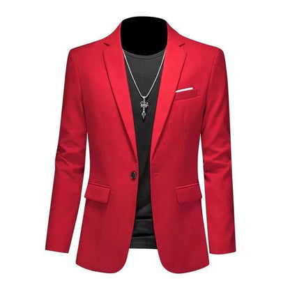 Buy Center Casual Business Blazer for Men - Solid Color Elegance - Buy Center UK