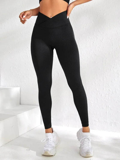 Buy Center Women's High Waist Leggings - V-Waist Seamless Fitness Pants - Buy Center UK