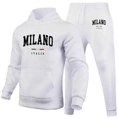 Buy Center Men’s Luxury Milano Print Hoodie Set - Casual Streetwear - Buy Center UK