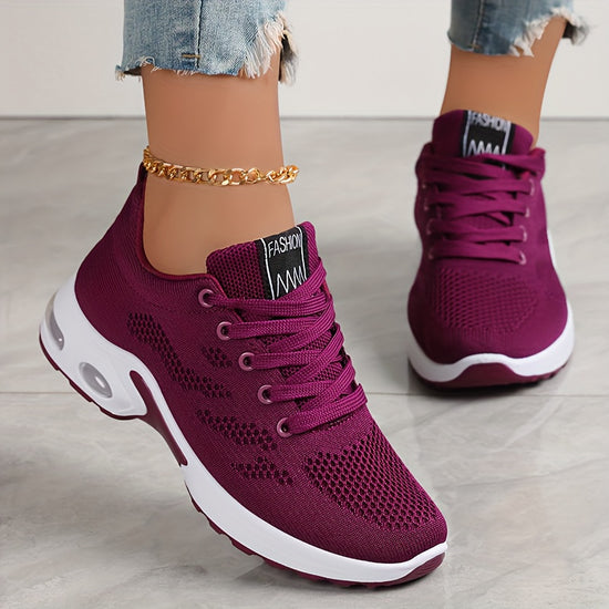 Womens low cut Sneakers  shockabsorbing breathable comfortable lightweight fabric shoes suitable for outdoor sports and daily wear  all season lace up solid color and MD sole