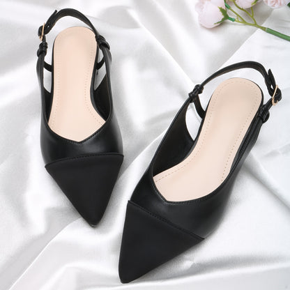 WomenS PointedToe Flat Sandals with Ankle Strap  PU Cover Upper  Rubber Sole Comfortable AllSeason Casual Party Shoes for Outdoor Events Versatile Fashion Footwear Decorative Buckle Detail Durable Traction Footwear