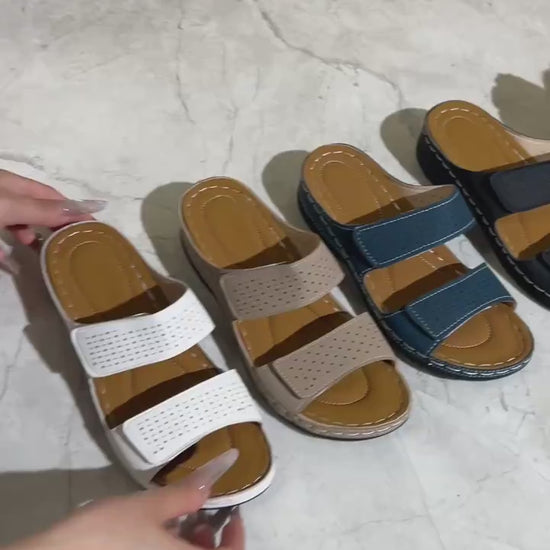 WomenS Bohemian Slide Sandals  White Synthetic Cover with Braided Straps OpenToe Flat Heel Comfortable Summer Beach Shoes for Casual Wear Beach Footwear  Bohemian Style  Synthetic Cover Sandals