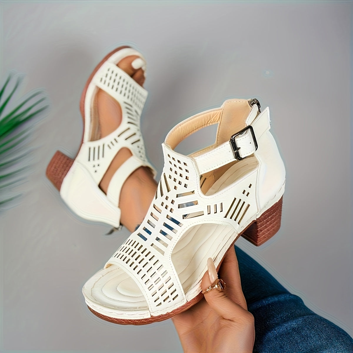 Womens Elegant Navy Blue Platform Sandals  HookandLoop Closure Cushioned Insole  AllSeason wear for Parties Office Everyday  Synthetic Cover  Rubber Construction  EasyClean Womens Shoes