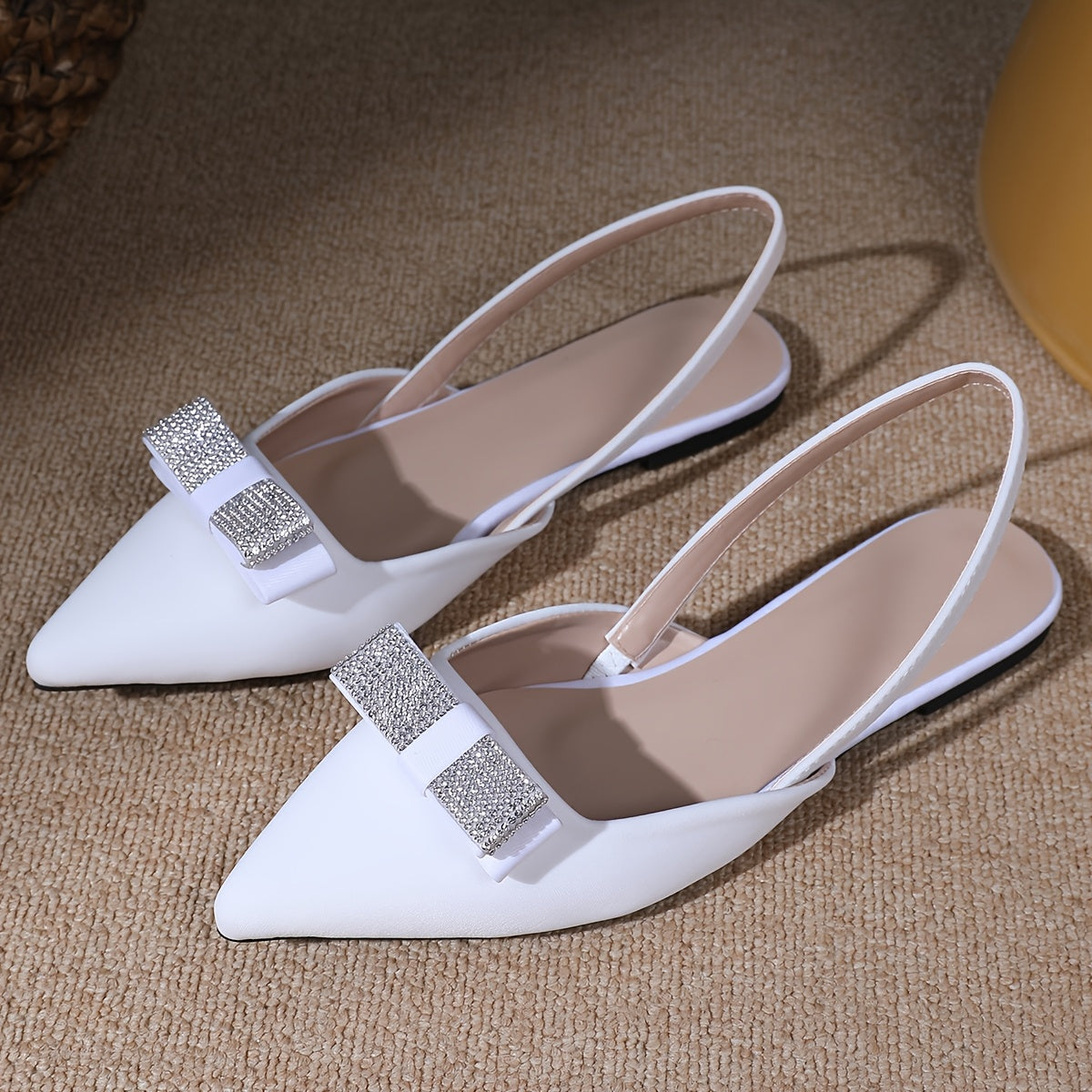 Glittery Flats Elegant Glittery Womens PointedToe Flats  Comfortable Fabric Upper with Synthetic Cover Lining TPU Sole AllSeason Versatile Office  Casual Shoes