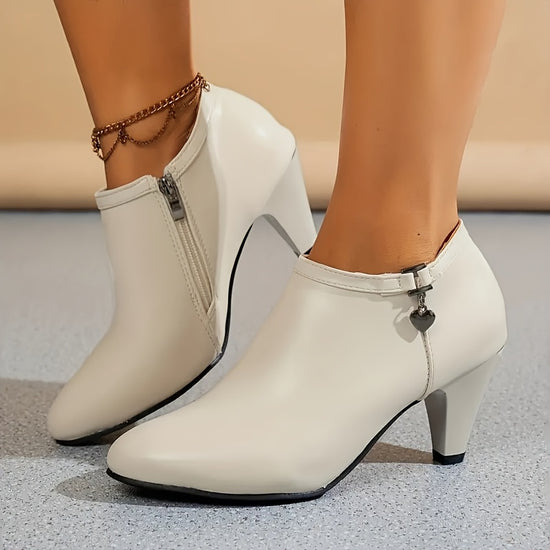 Womens Elegant Pointed Toe Ankle Boots  Zipper Closure Synthetic Coverlike Upper Stable Cone Sole NonSlip PU Outsole  Burgundy AllSeason Formal  Casual Shoes for Women  EasyClean Dress Boots Office Wear Sleek Design Durable Construction 